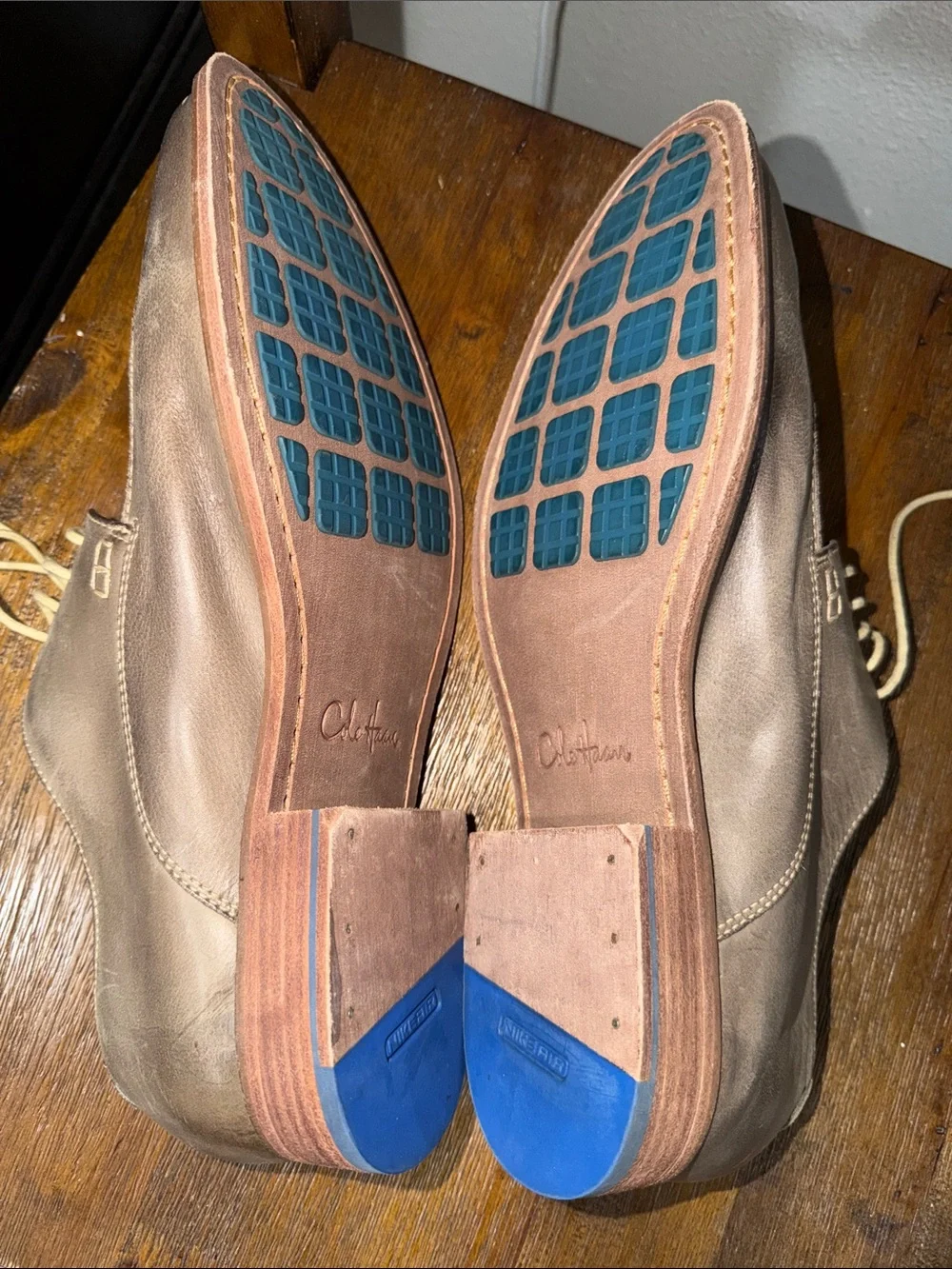 Cole Haan Nike Air Brown Leather Casual Lace-Up Shoes